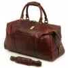 Claire Chase Legendary Normandy Duffel Dark Brown -Travel Sales Store 386LNormandyDuffelDarkBrownFrontViewWithStrap