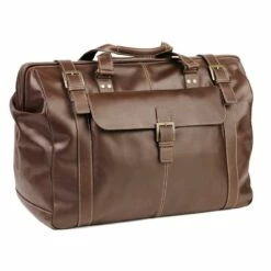 Boconi Bryant Safari Bag In Antique Mahogany With Houndstooth