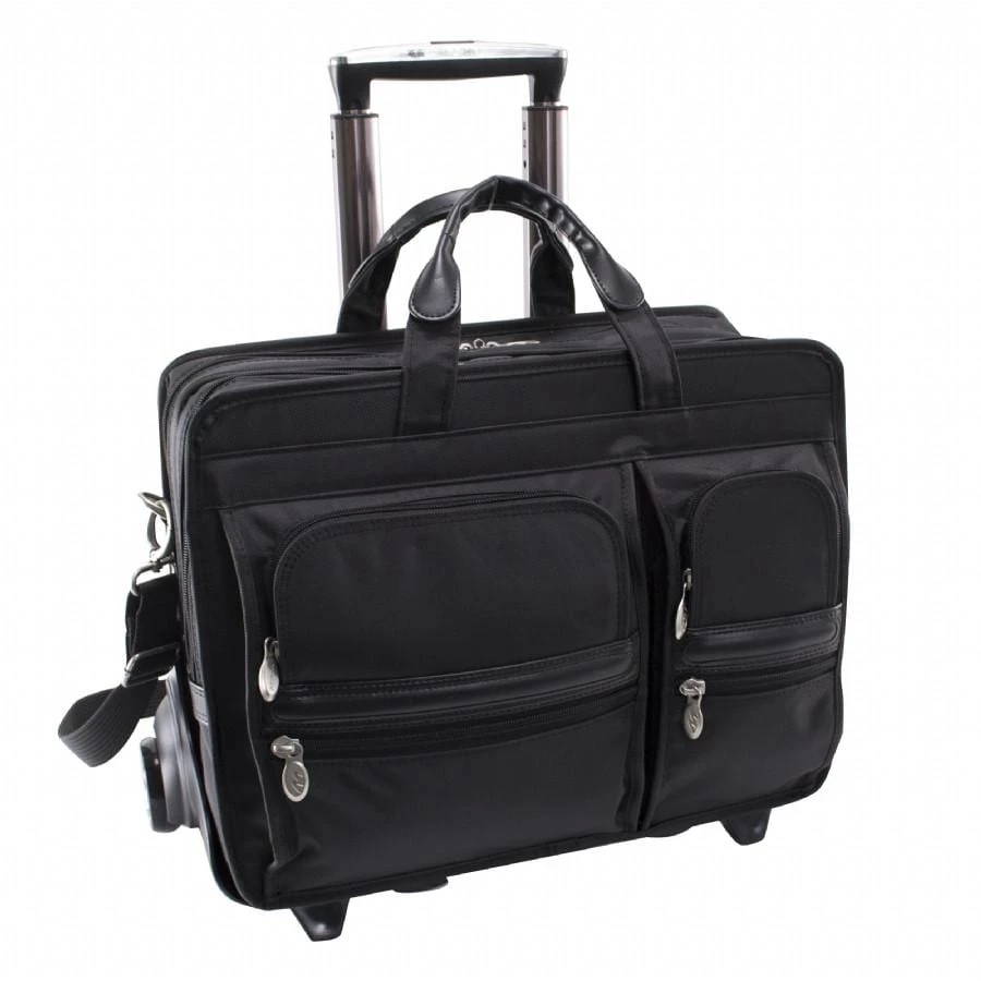 McKlein USA Clinton 17" Nylon Patented Detachable Wheeled Laptop Briefcase Black 3 McKlein USA Clinton 17" Nylon Patented Detachable Wheeled Laptop Briefcase Black