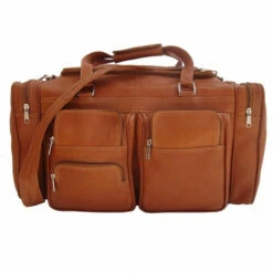 Piel Leather 20" Duffel Bag With Pockets