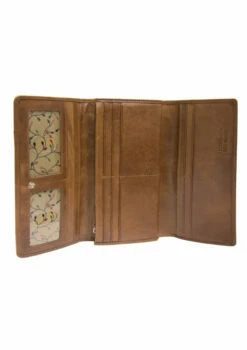 Mancini Casablanca Ladies' RFID Secure Trifold Wallet -Travel Sales Store 8700296 COGNAC open