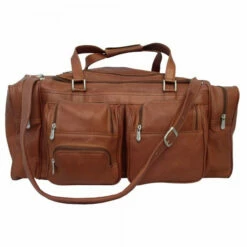 Piel Leather 24" Duffel Bag With Pockets