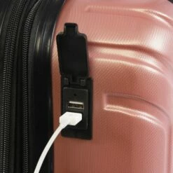 Brookstone Brett 21" Hardside Carry-On Spinner -Travel Sales Store BR PC 1121 RSGD USB