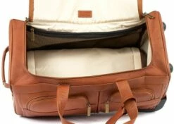 Claire Chase 22" Rolling Duffel Assorted Colors -Travel Sales Store cc233 rolling duffel saddle interior view 2