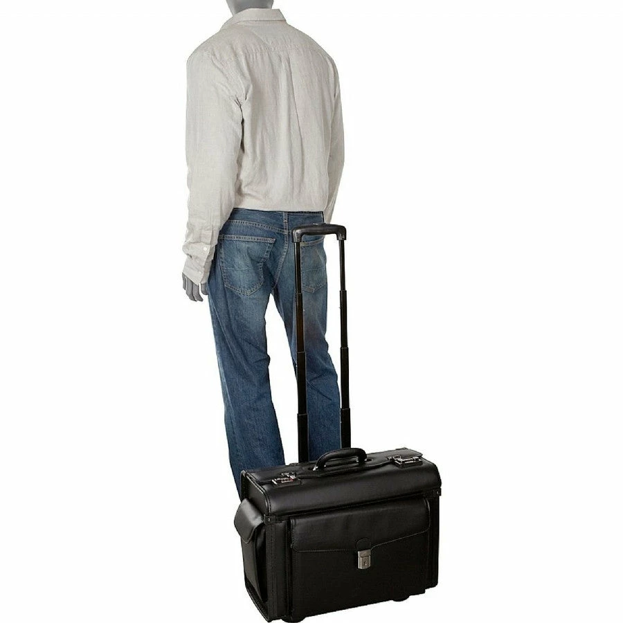 Mancini Leather Goods Wheeled Catalog Case Black 4 Mancini Leather Goods Wheeled Catalog Case Black - Image 2