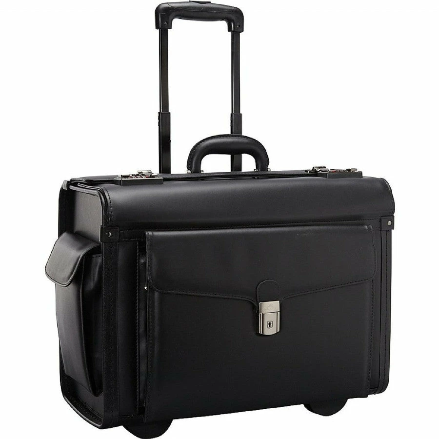 Mancini Leather Goods Wheeled Catalog Case Black 3 Mancini Leather Goods Wheeled Catalog Case Black